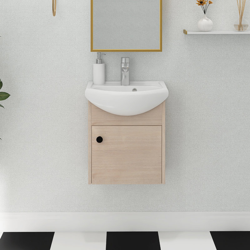 Meuble-lavabo simple 18 po avec plateau en céramique Divleen