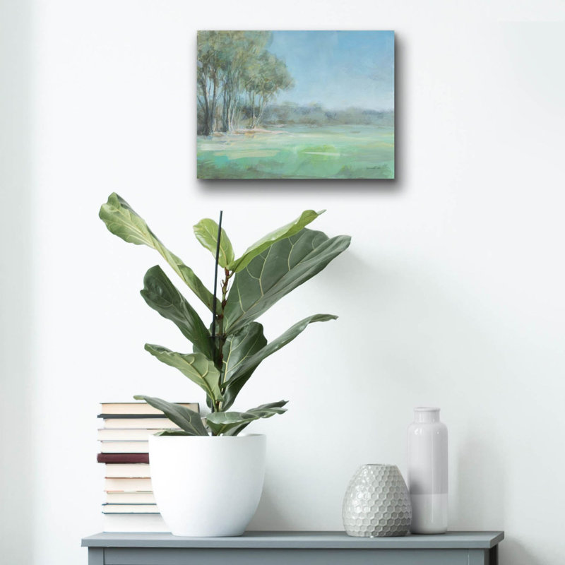 «High Summer Field» par Danhui Nai, art mural en verre acrylique, H 12 po x l 16 po x P 0,13 po