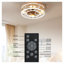 Ventilateur de plafond moderne en cage avec lumières et télécommande, ventilateur de plafond à DEL réversible à 6 vitesses, ventilateur de plafond blanc semi-encastré avec 4 ampoules à DEL incluses-121869849