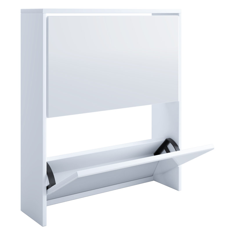 6 Pair Shoe Storage Cabinet, White