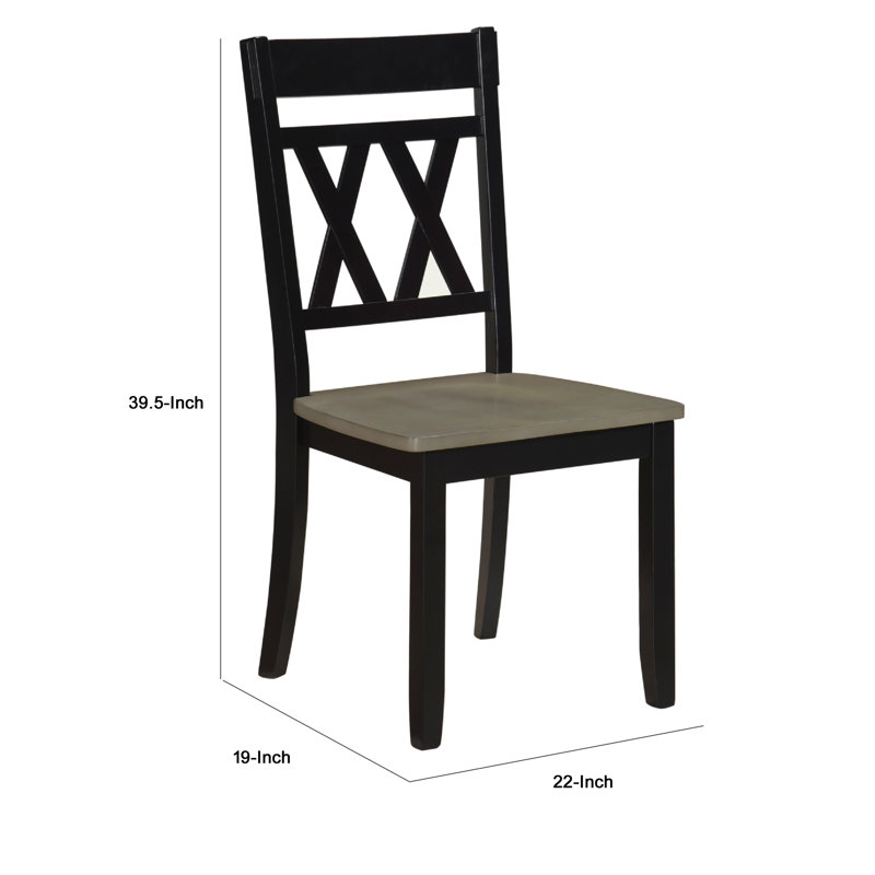 Ensemble de 2 chaises d'appoint de salle à manger Oma, Noir antique