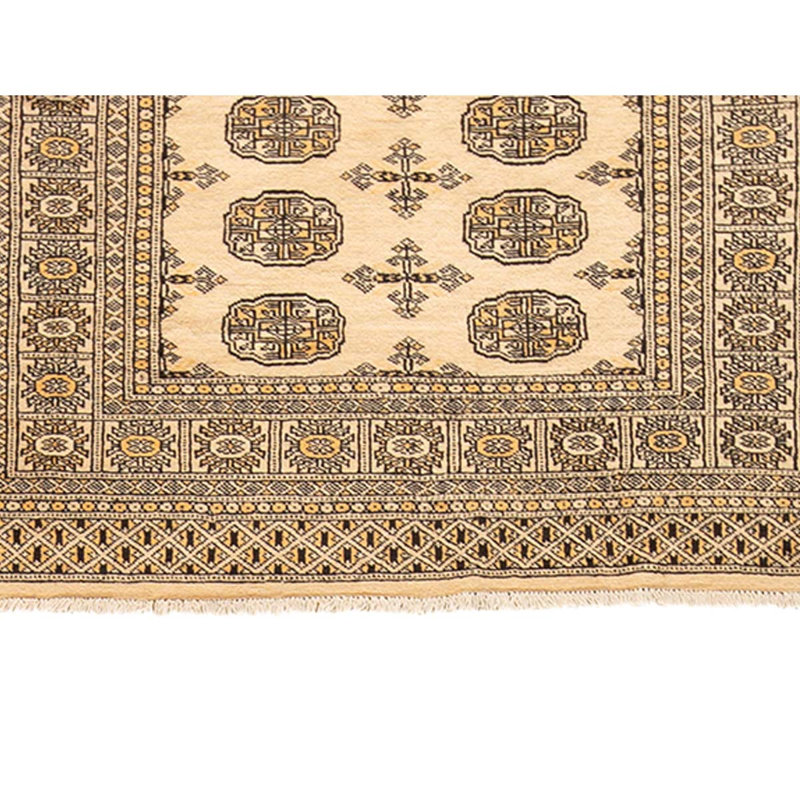 Tapis brun en laine noué à la main de conception unique 4 pi x 6 pi 3 po