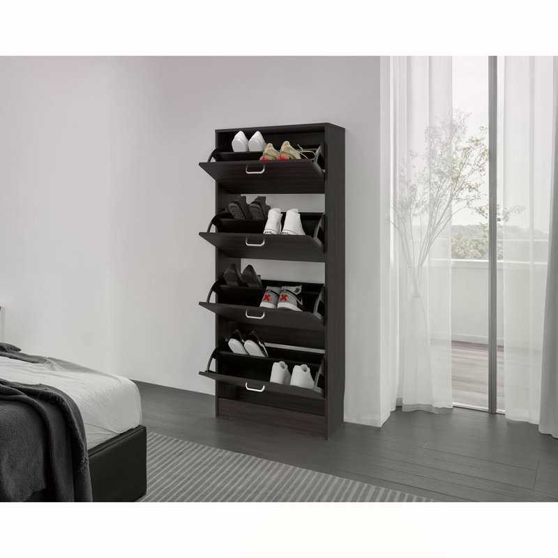 Armoire à chaussures verticale Wenge avec portes