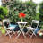 3 Piece Patio Bistro Set Of Foldable Round Table And Chairs-1029288241