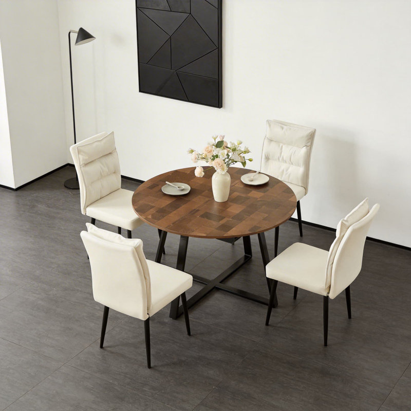 Dining Set, 4 Beige Chair
