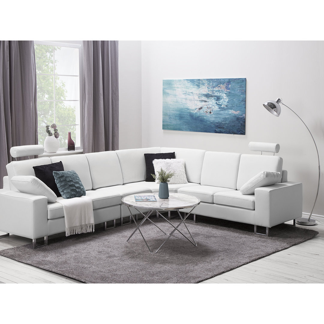 Goggans 6 Seater Faux Leather Large Corner Sofa