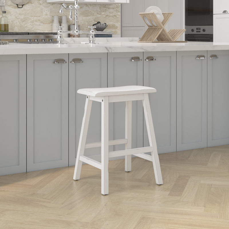 Tabouret de bar et de comptoir Avarey, Blanc, Tabouret de comptoir (assise de 24 po de hauteur)