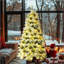 Arbre de Noël enneigé épinette 4 pi avec cônes de pin, sapin de Noël artificiel avec 170 pointes de branches, branches mixtes en PE et PVC, 120 lumières DEL multicolores, 11 modes de clignotants, décorations des Fêtes-1507937874