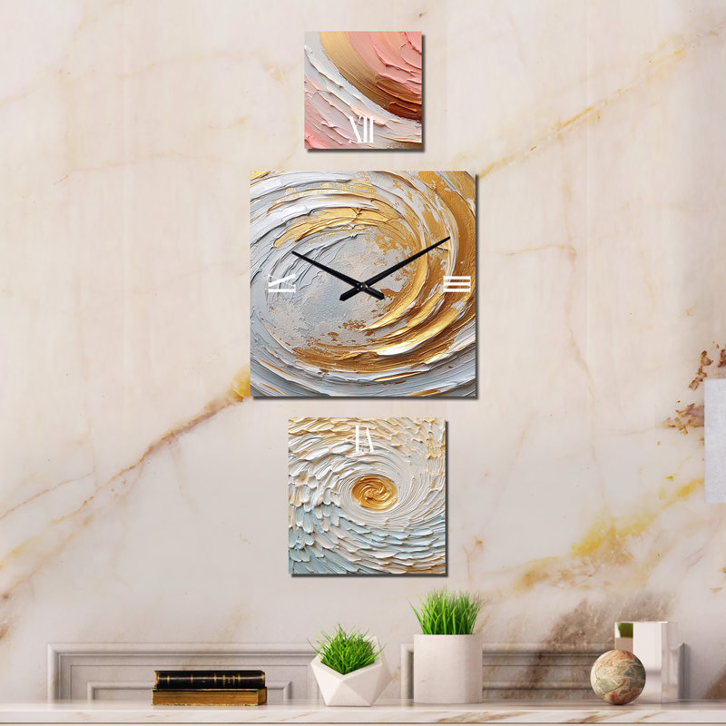 Horloge murale moderne Makenly - Abstract Spirals