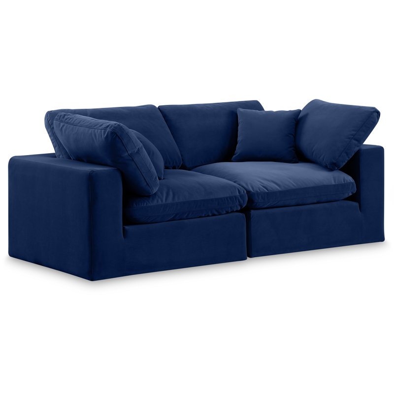 Hoggins 80'' Velvet Sofa, Navy Velvet