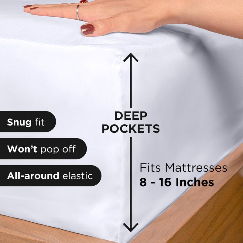 Royale Linens 3 Piece Twin XL Sheets Set - Soft Brushed 1800 Microfiber Bedding - 1 Fitted, 1 Flat Sheet, 1 Pillow case - Wrinkle Free & Fade Resistant - Hotel Luxury Bed Sheets