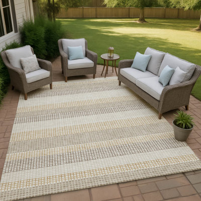 Machine Washable Indoor/Outdoor Chantille ACN2530 Stripes Rug