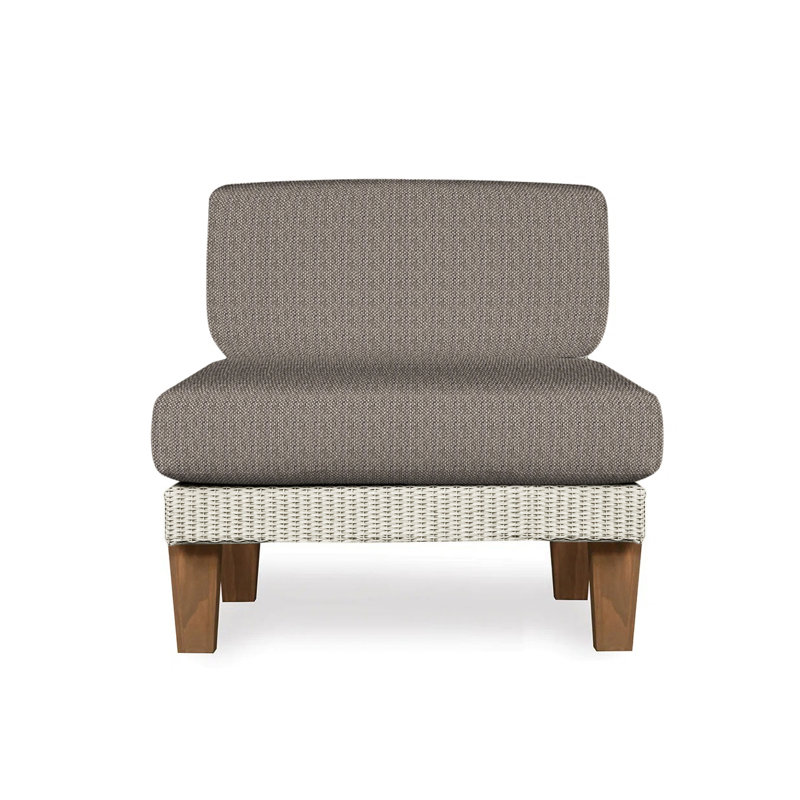 Catalina Outdoor Teak Lounge Chair, Beach Navy, Linen