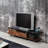 Coalpit Heath Rectangular 2-Drawer TV Stand in Walnut/Black