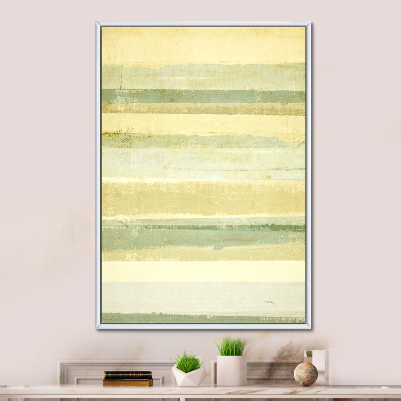 Art moderne vert et beige - Décoration murale moderne et contemporaine sur toile, H 36 po x l 24 po x P 1 po