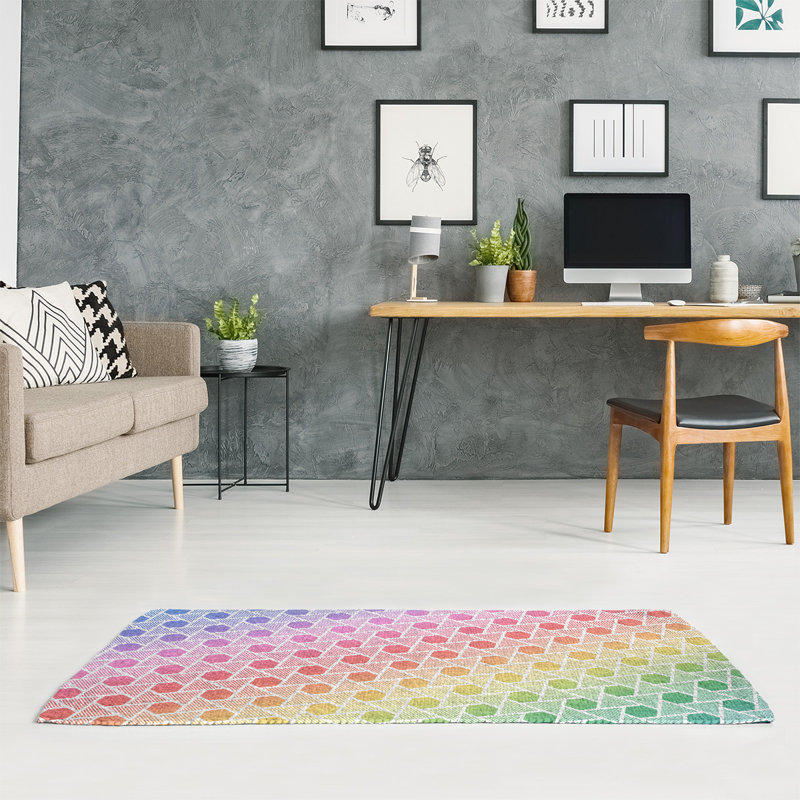 Tapis de zone en poly rouge hexagonals & triangles, Rectangle 3 pi x 5 pi