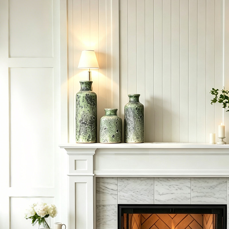 Ensemble de vases en céramique Dalonte, Vert