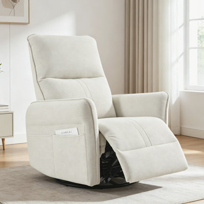 Fauteuil inclinable et pivotant à 360 ° en tissu gris, fauteuil coulissant et anneau coulissant pour cinéma maison pour chambre d'enfant