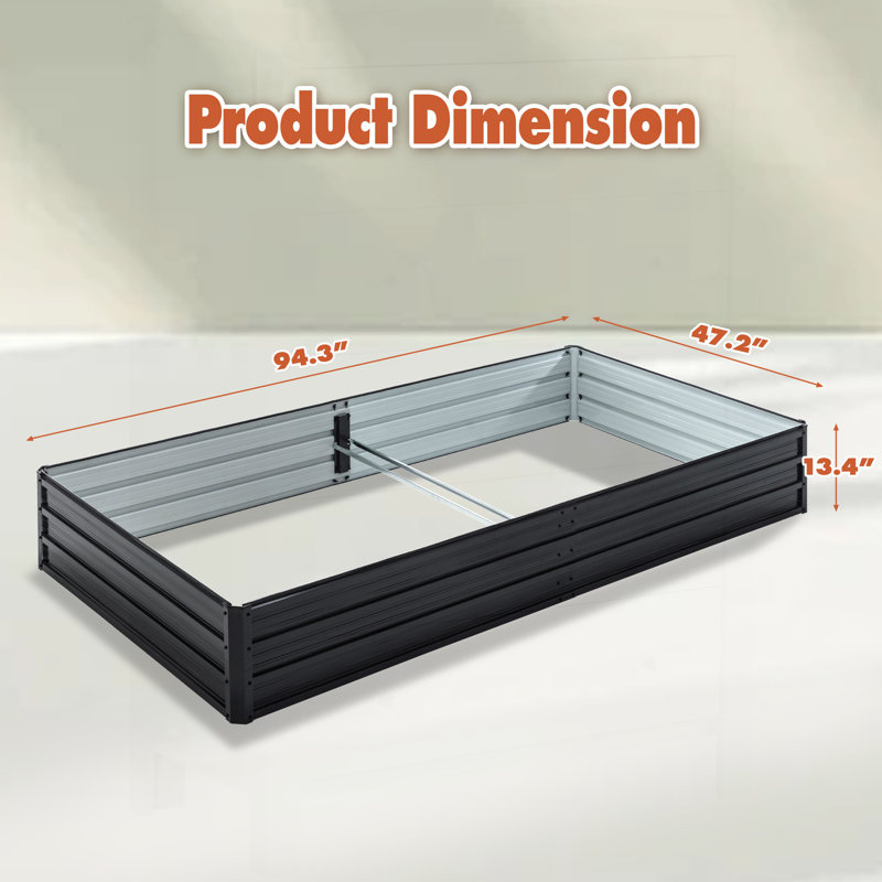 Galvanized Raised Garden Beds for Outdoor Gardening, Large Metal Planter Box with Ample Space and Weather-Resistant Design