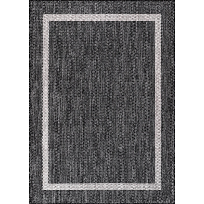 Waikiki Dark Gray Indoor/Outdoor Rug, Rectangle 7'10" x 10'