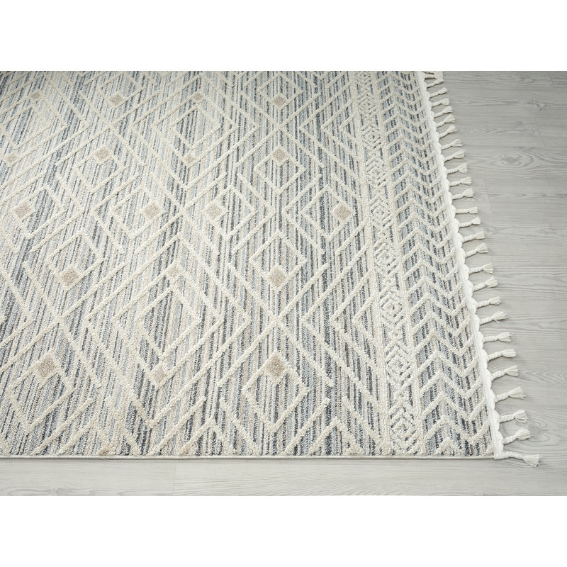 Tapis beige et gris Alejandrino, Rectangle 4 pi x 6 pi