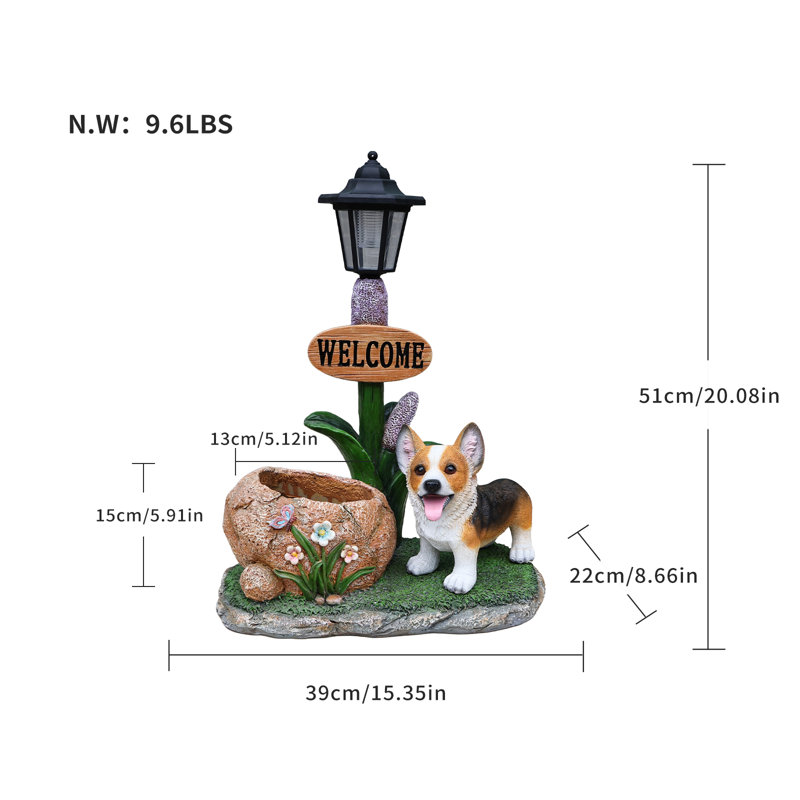 Mignon pot de fleurs pour jardin Corgi