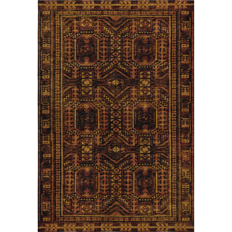 Premium Machine Washable Ashlynn Border Rug, Rectangle 10' x 14'