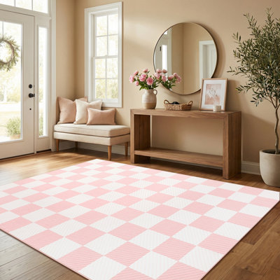Tapis à carreaux pour le salon, grand tapis lavable antidérapant à poils courts à imprimé géométrique pour chambre à coucher, salle à manger, salle de jeux, bureau, chambre de bébé