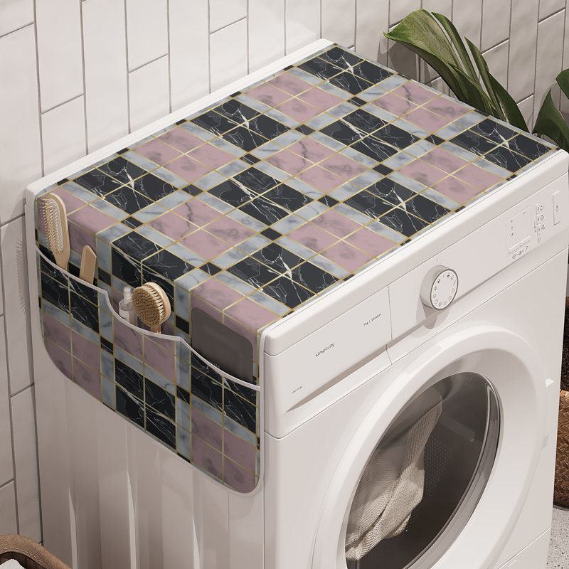 Ensemble de 2 bacs à linge géométriques gris anthracite de 47 po x 18,5 po East Urban Home