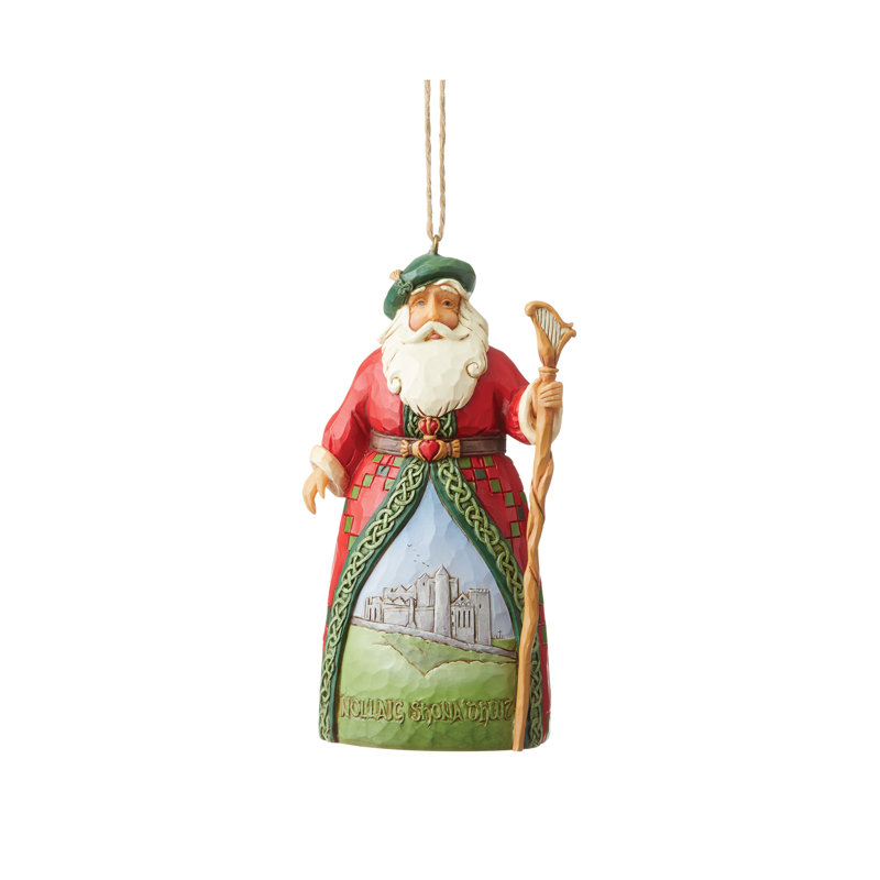 Décoration de Noël suspendue père Noël irlandais Jim Shore Heartwood Creek