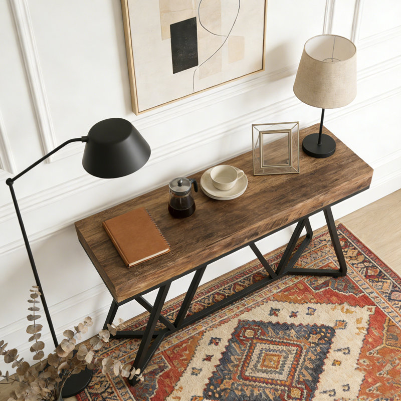 Table console Farmhouse, Marron foncé