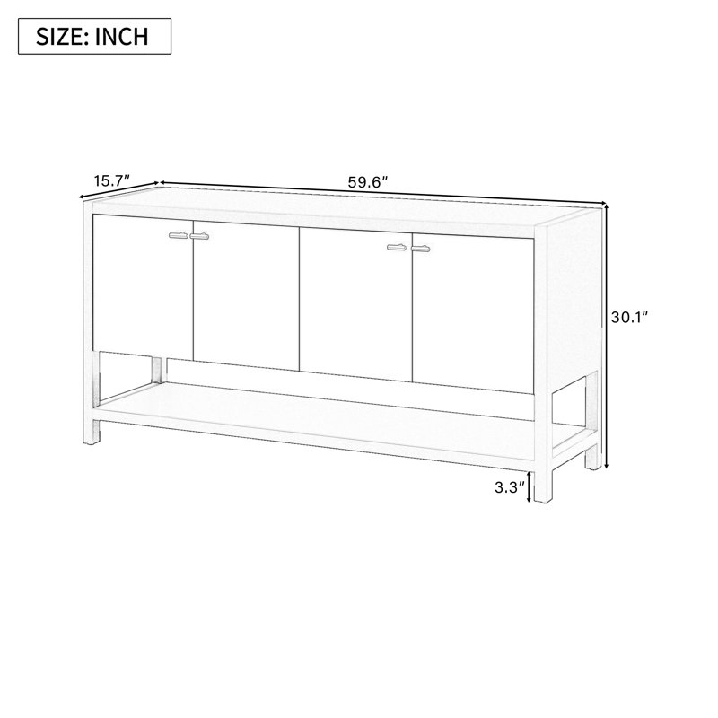Functional Entryway Console Table With Storage Space, Black
