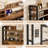 Storage Headboard with LED Lights, Bookcase Headboard with Charging Station-1740395105-1740395106