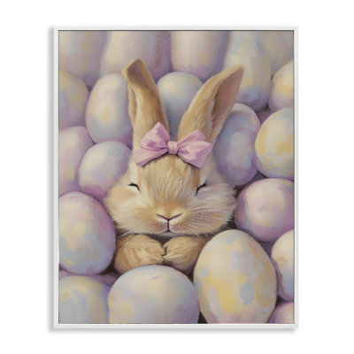 Easter Bunny Nestled in Eggs Framed Giclee, design by The Prints Vibe