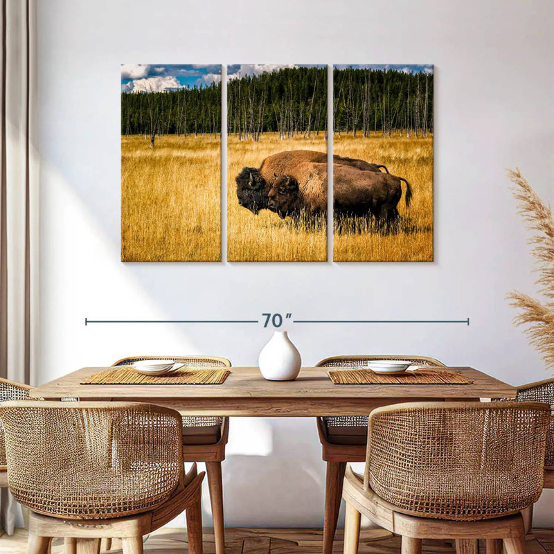 Brampt Bison In Summer, 36" H x 57" W