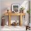 Console rustique minimaliste avec tiroir caché, prise de courant latérale, table d'entrée en bois pour les entrées, les salons et les bureaux à domicile (naturel)-1660863249