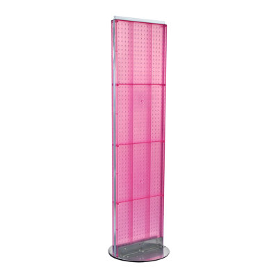 Two-Sided Pegboard Floor Display on Revolving Base. Spinner Rack Stand. Panel Size: 16"W x 60"H