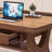 Large rectangular solid wood desk with drawers-486655907