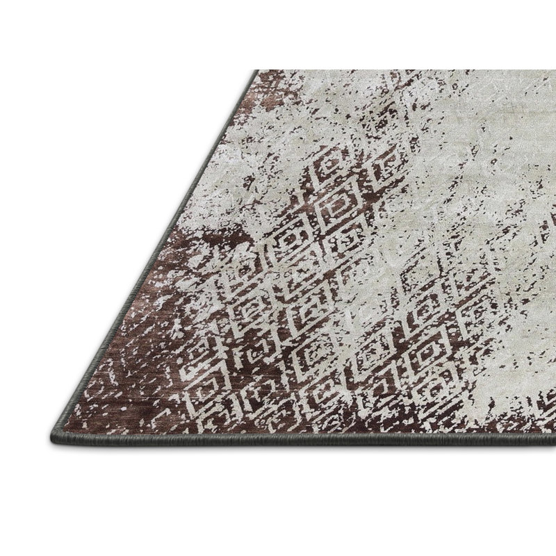 Tapis oriental brun / blanc Hovis, Rectangle 8 pi x 12 pi