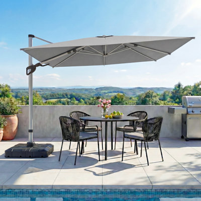 Parasol de patio en porte-à-faux avec rotation à 360 ° (base non incluse)