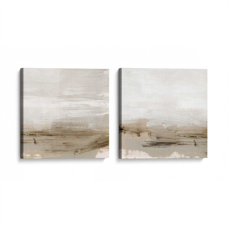 Subtle Earthlines Set of 2 Wrapped Canvas Print, 32" x 32"