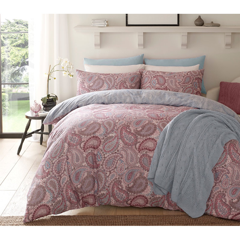 Chiswick Polyester Paisley Duvet Cover Set with Pillowcases, Single - 1 Standard Pillowcase
