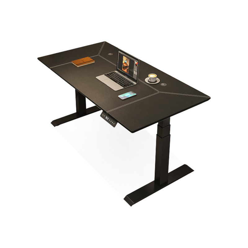 Bureau debout noir en cuir, H 50 po x l 55,12 po x P 27,56 po
