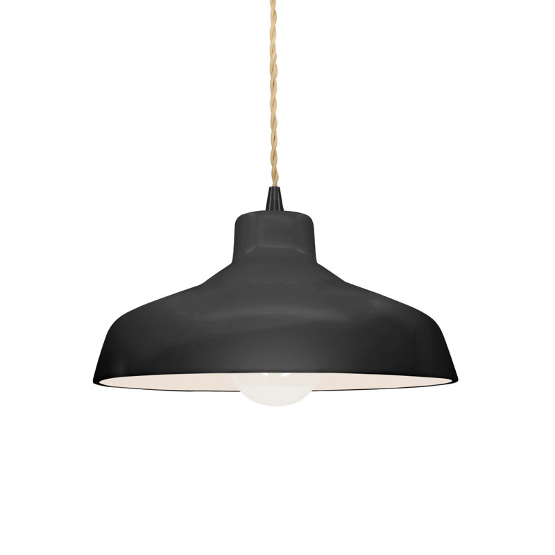 Gela 1 - Light Dome Pendant, 5.75" H x 11.5" W x 11.5" D, Matte Black