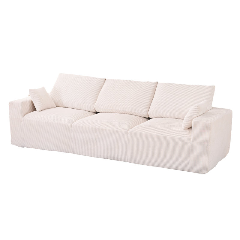 Modulaire, en forme de L, 3 places, coussin de siège très large, accoudoirs à motif de pétales et orifices de type C, mousse haute densité, mouvement, revêtement en velours côtelé, sans assemblage, utilisation multifonctionnelle complète dans les espaces de vie