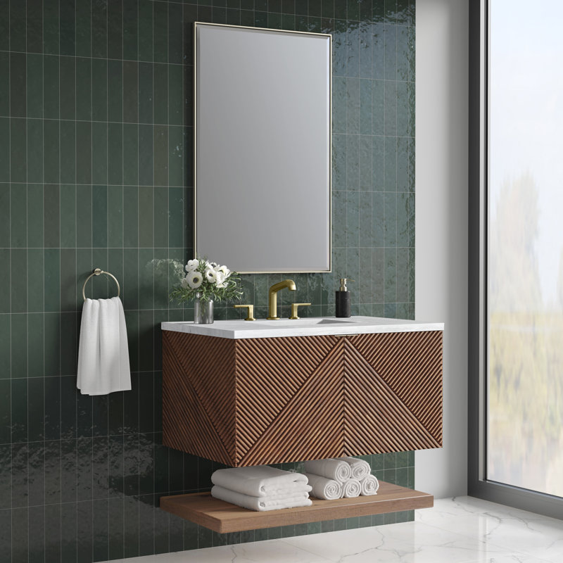 Marcello 36'' W Single Vanity, White Zeus, 8" Widespread, 36"
