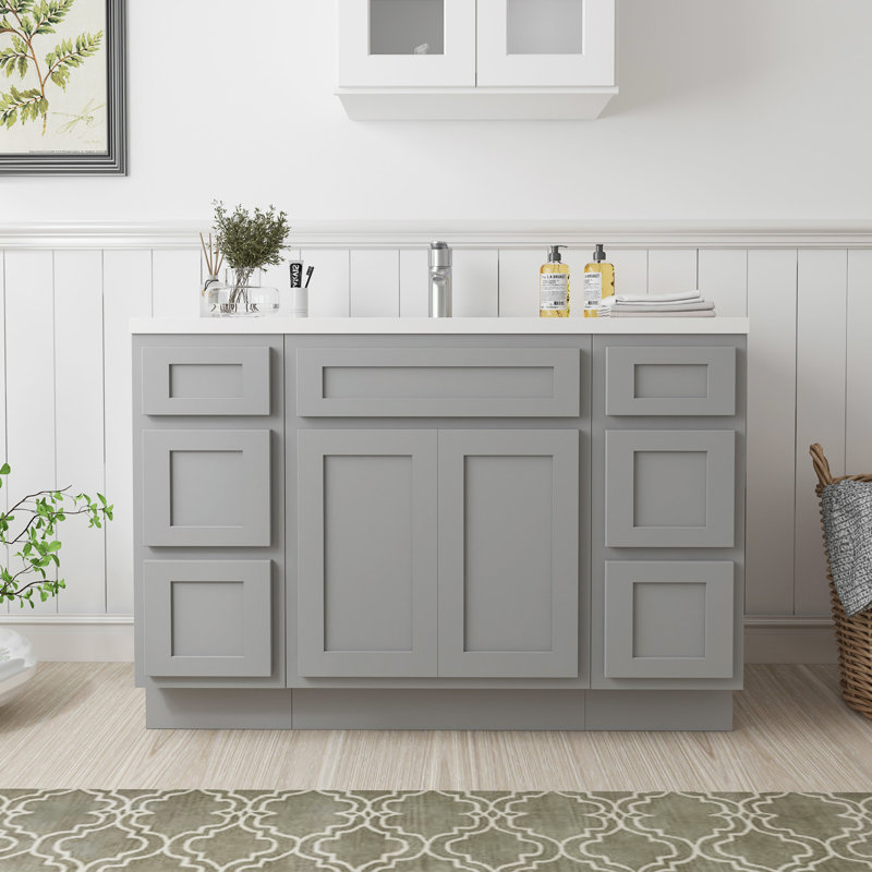 Meuble-lavabo simple 48 po, Gris