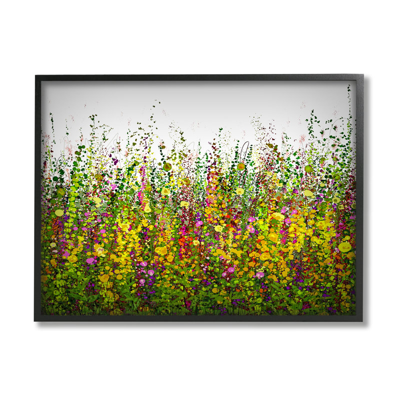 «Abstract Meadow Grass» par Lena Owens, H 11 po x l 14 po x P 1,5 po, Giclée encadrée noir minuit