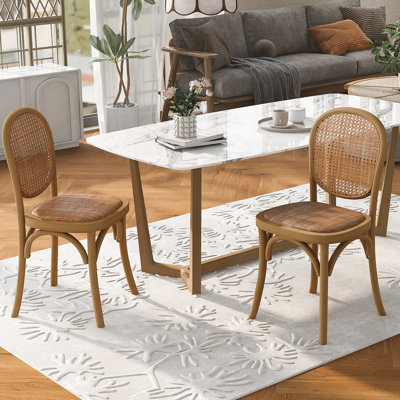 Chaises de salle à manger brun clair (ensemble de 2)