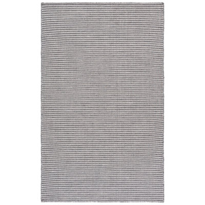 Natura Hand Woven Wool/Cotton Solid Color Rug in Dark Grey/Ivory